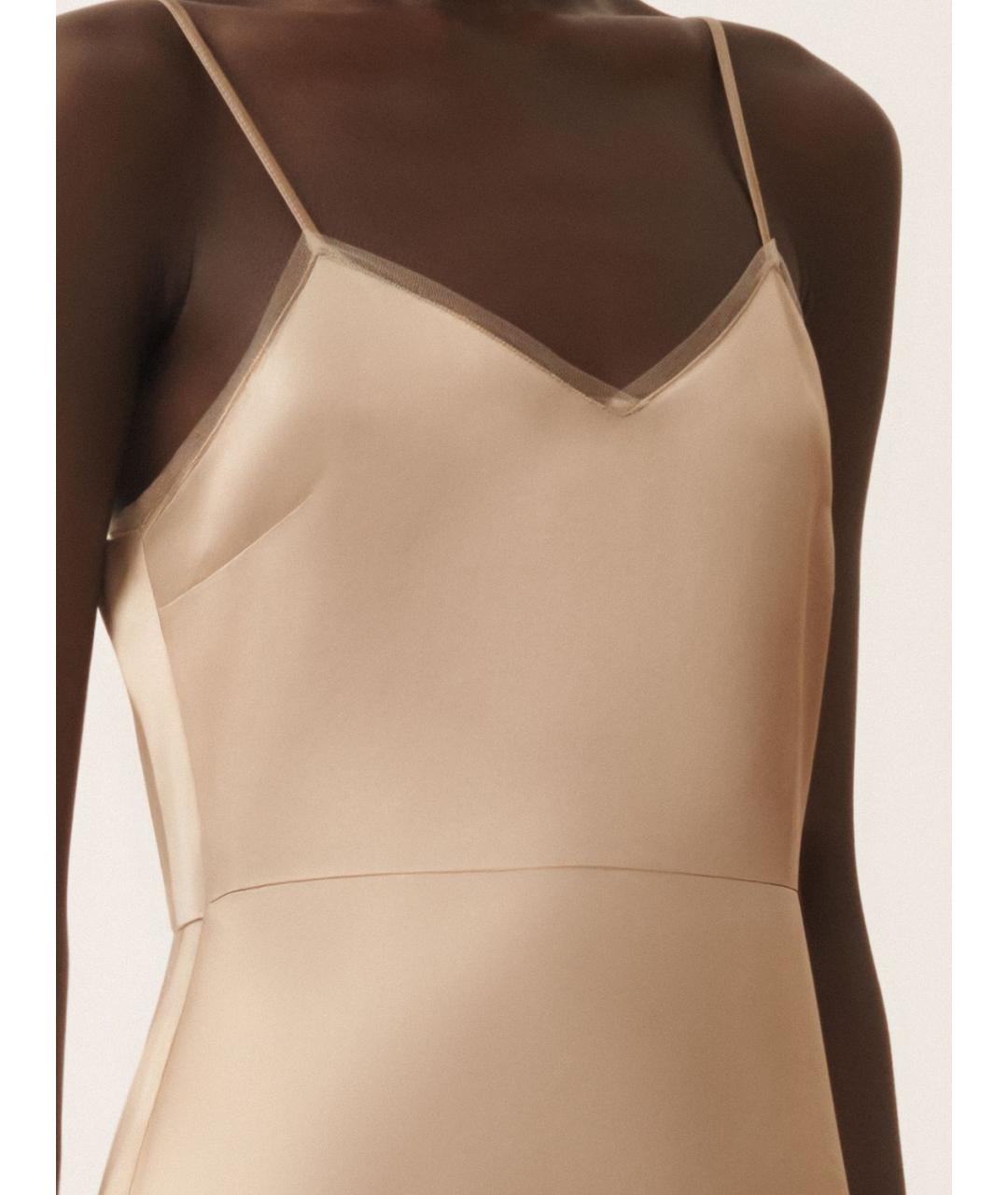 FABIANA FILIPPI Бежевое вискозное вечернее платье, фото 6