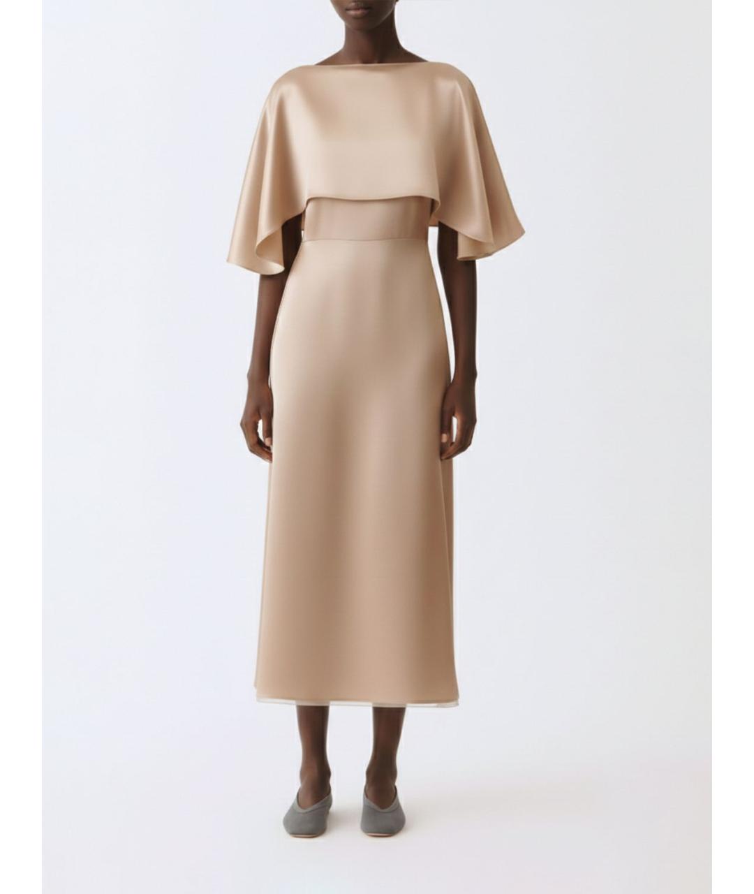 FABIANA FILIPPI Бежевое вискозное вечернее платье, фото 2
