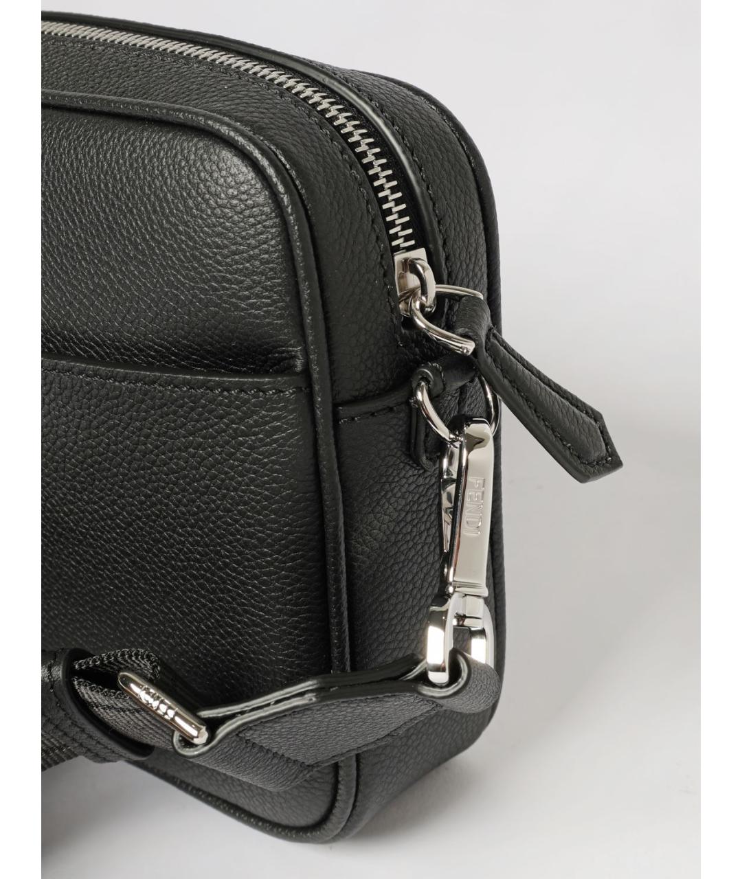 FENDI Черная кожаная сумка на плечо, фото 4