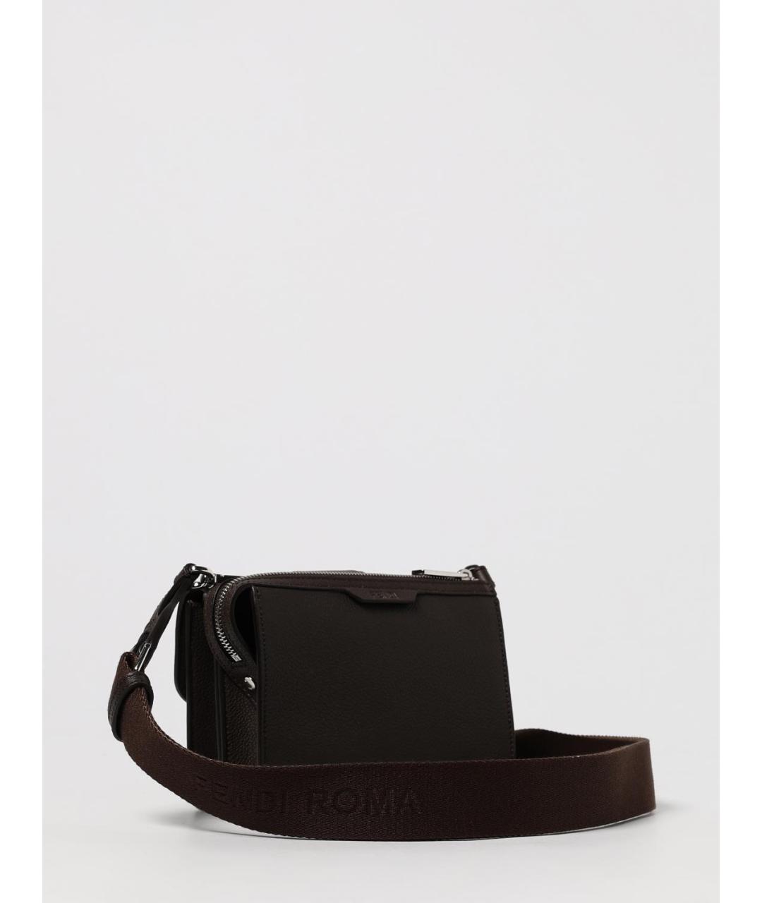 FENDI Коричневая кожаная сумка на плечо, фото 3