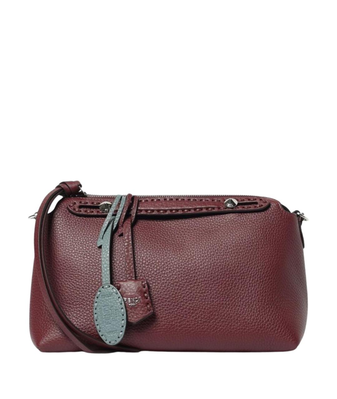 FENDI Бордовая кожаная сумка через плечо, фото 1