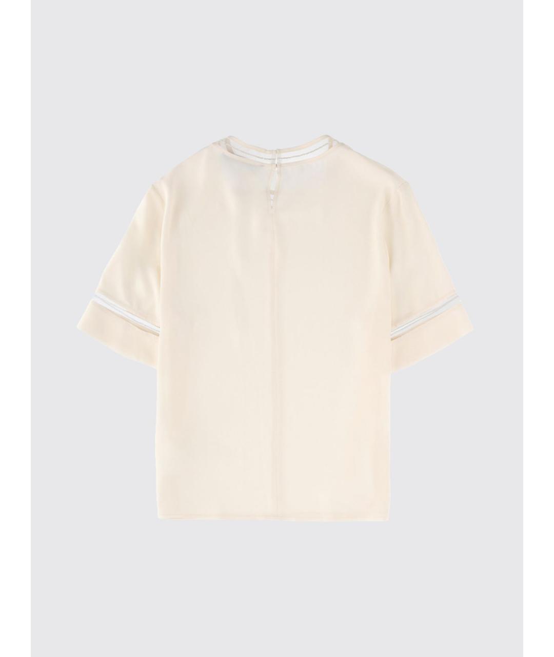 FABIANA FILIPPI Бежевая ацетатная футболка, фото 3