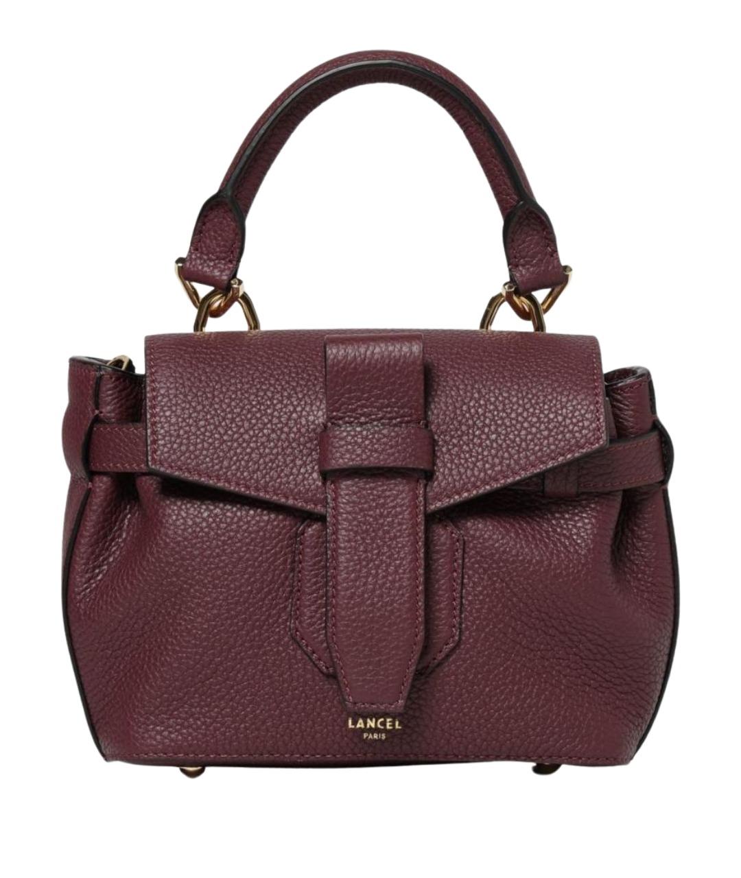 LANCEL Бордовая кожаная сумка тоут, фото 1