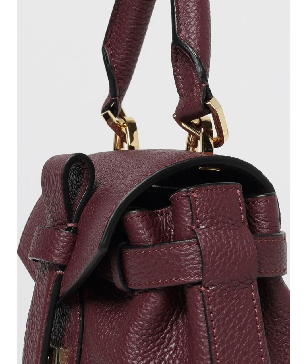 LANCEL Бордовая кожаная сумка тоут, фото 3