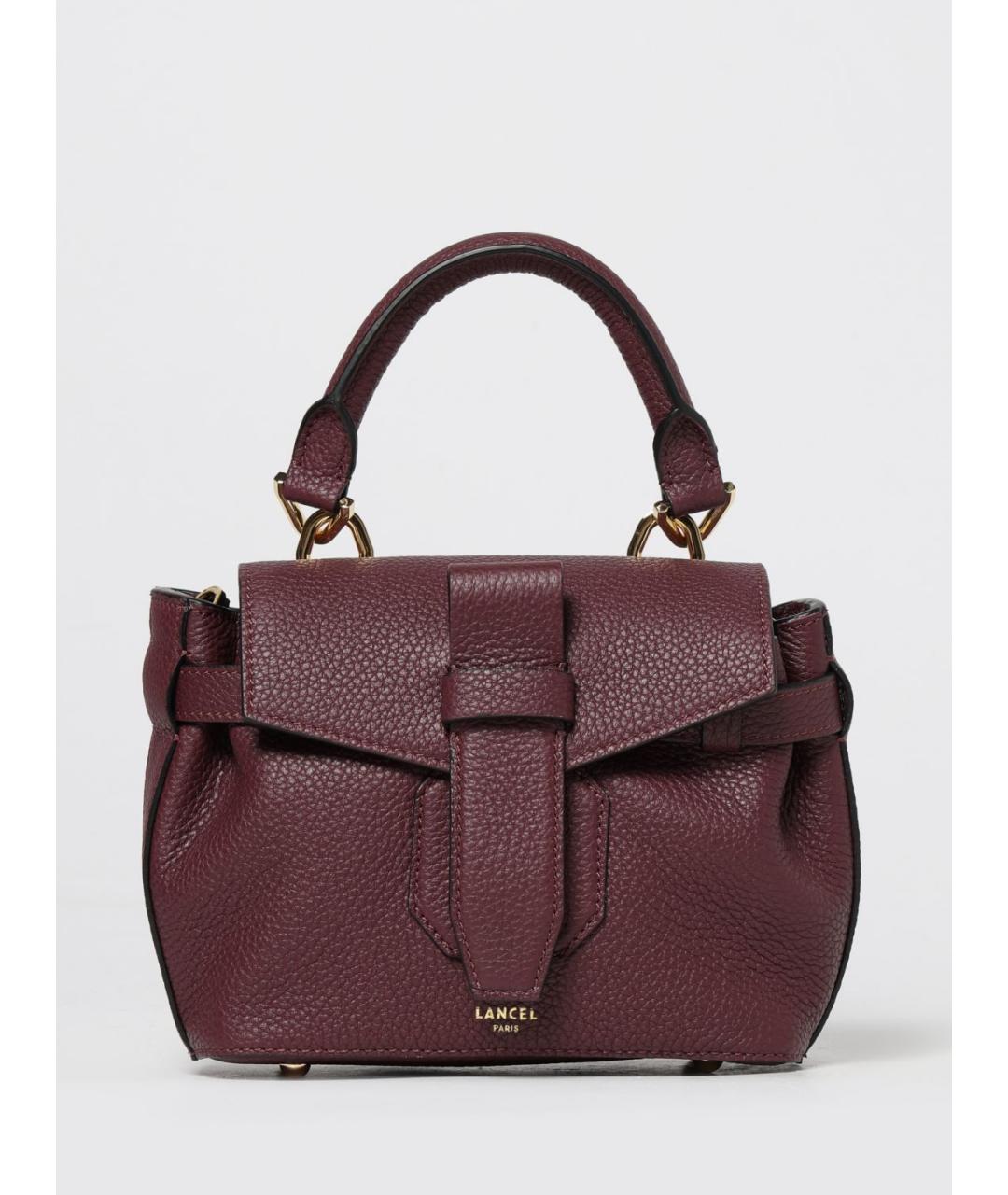 LANCEL Бордовая кожаная сумка тоут, фото 4