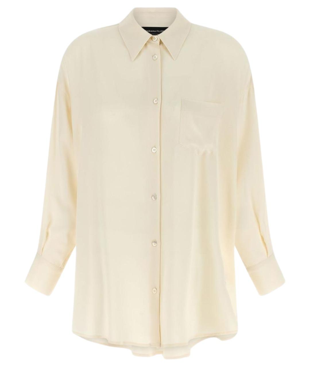 FABIANA FILIPPI Бежевая шелковая рубашка, фото 1
