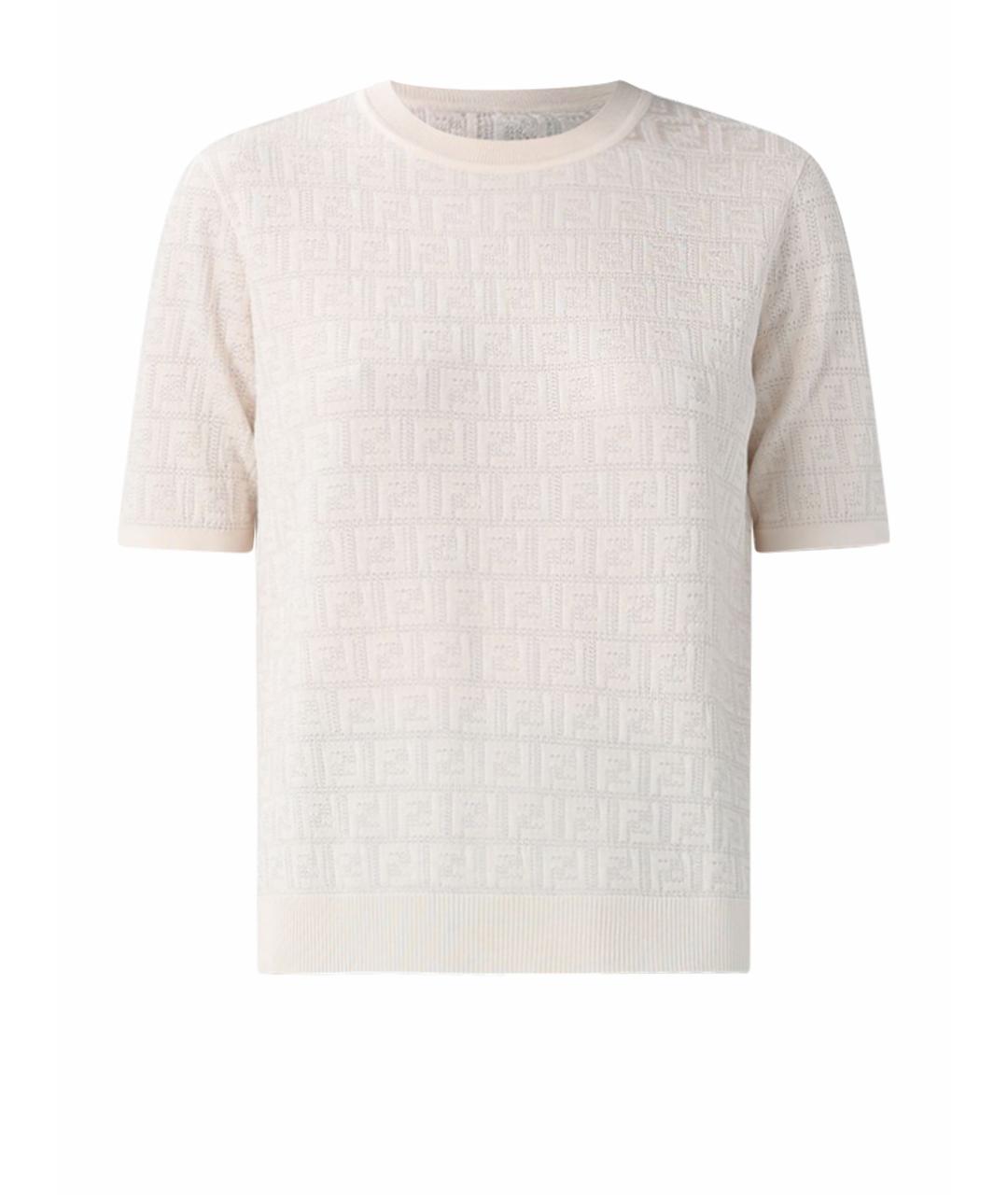 FENDI Белая хлопковая футболка, фото 1