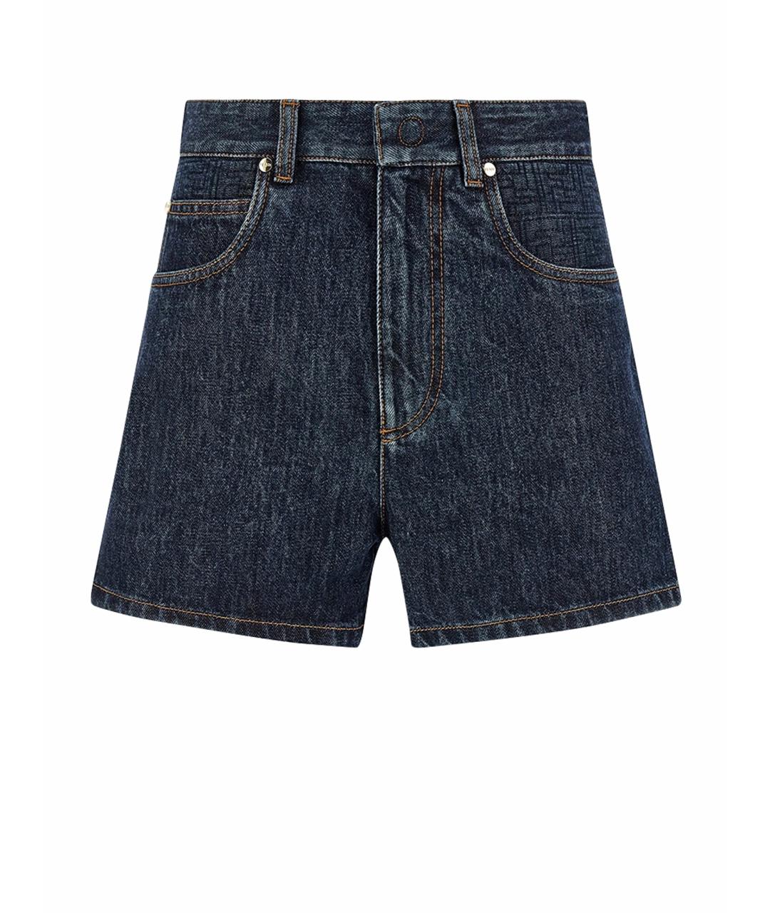 FENDI Синие хлопковые шорты, фото 1