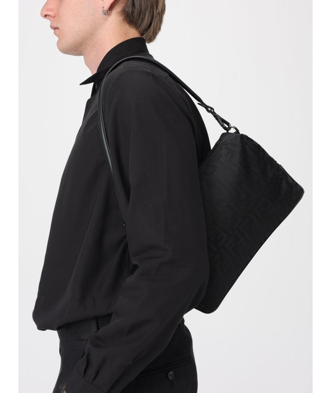 FENDI Черная синтетическая сумка на плечо, фото 2