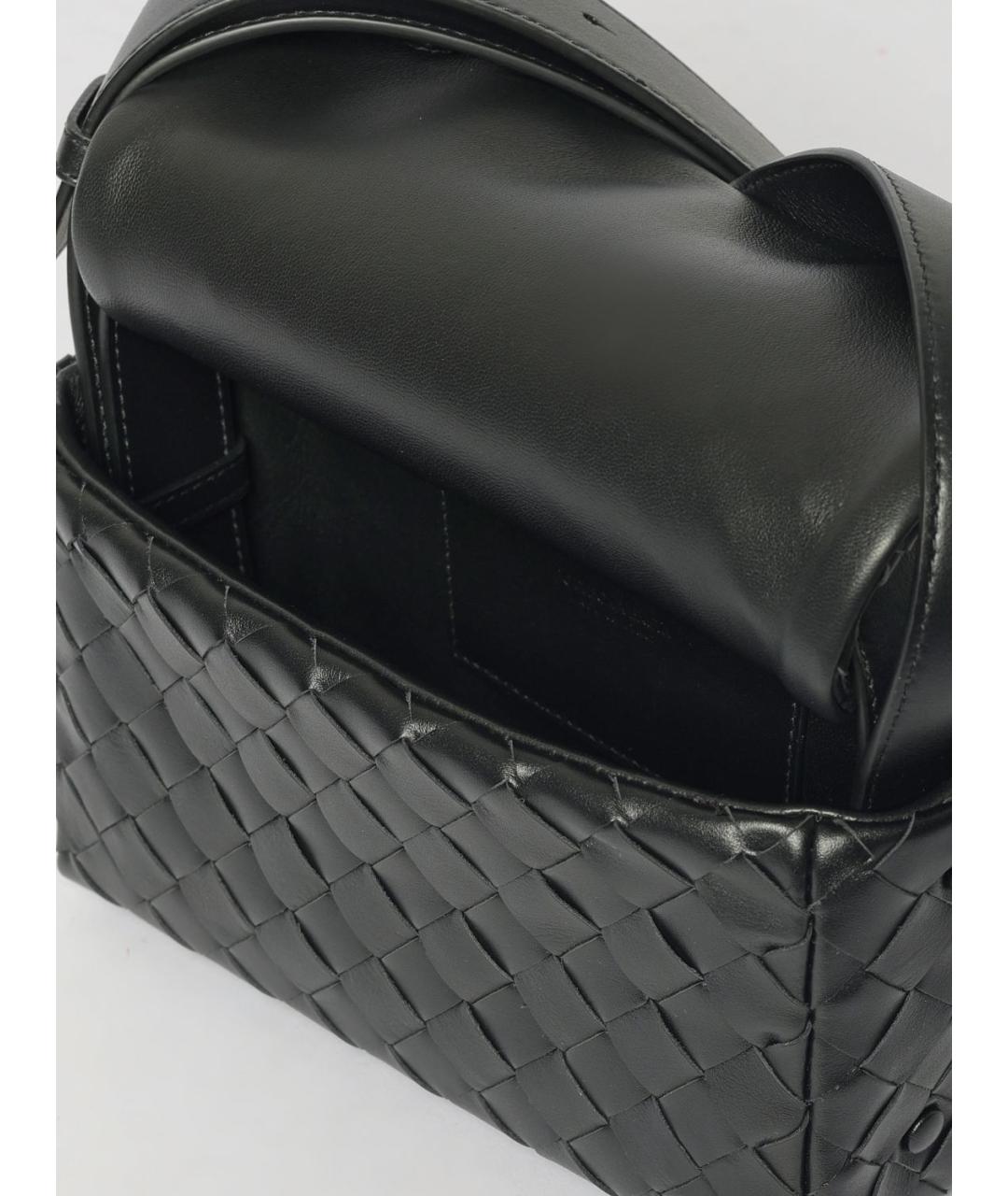 BOTTEGA VENETA Черная кожаная сумка на плечо, фото 5