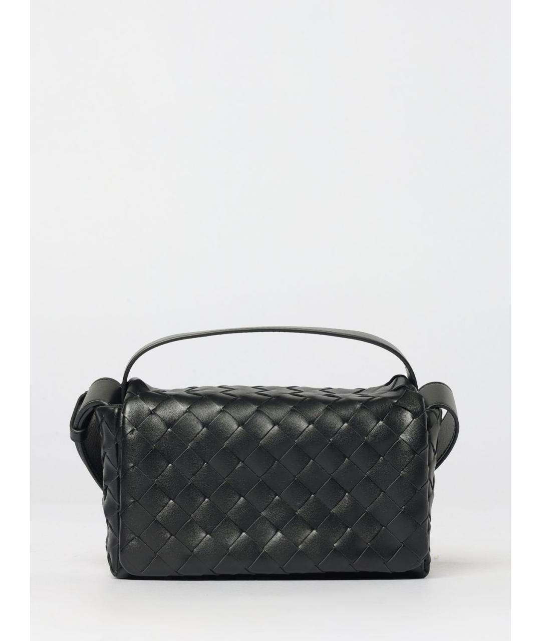 BOTTEGA VENETA Черная кожаная сумка на плечо, фото 6