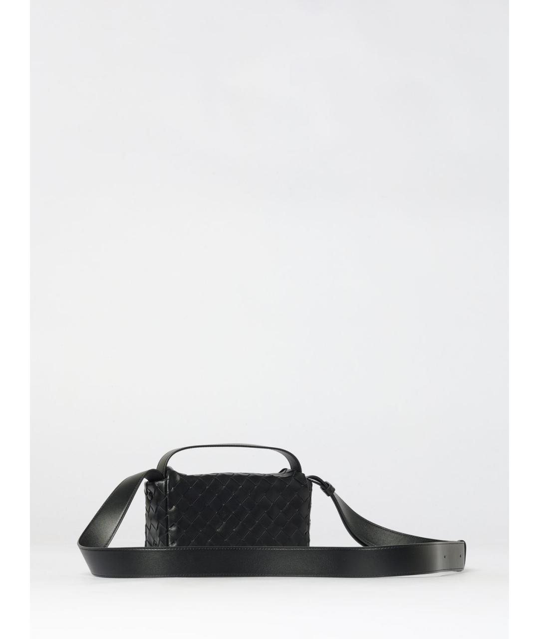 BOTTEGA VENETA Черная кожаная сумка на плечо, фото 3