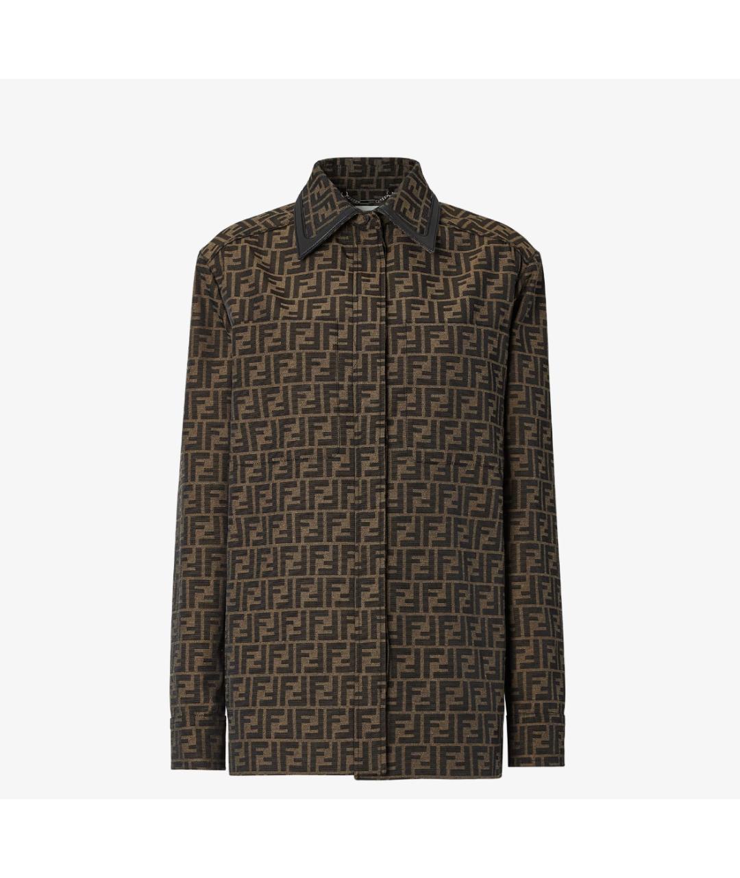 FENDI Коричневая полиэстеровая куртка, фото 7