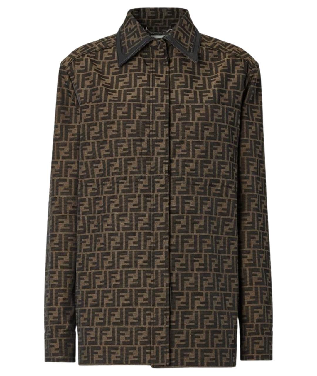 FENDI Коричневая полиэстеровая куртка, фото 1