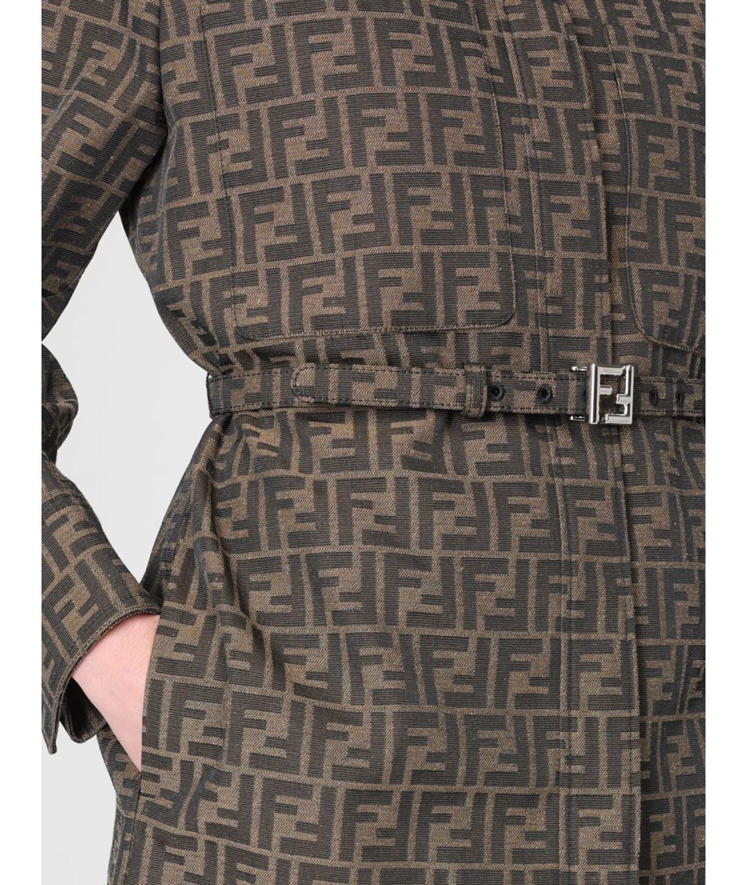 FENDI Коричневая полиэстеровая куртка, фото 6