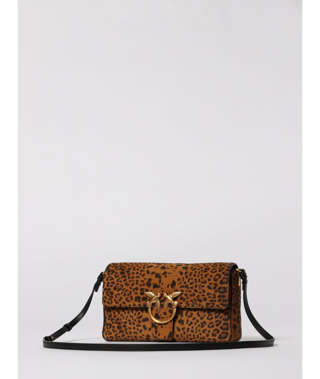 PINKO Бежевая кожаная сумка через плечо, фото 3