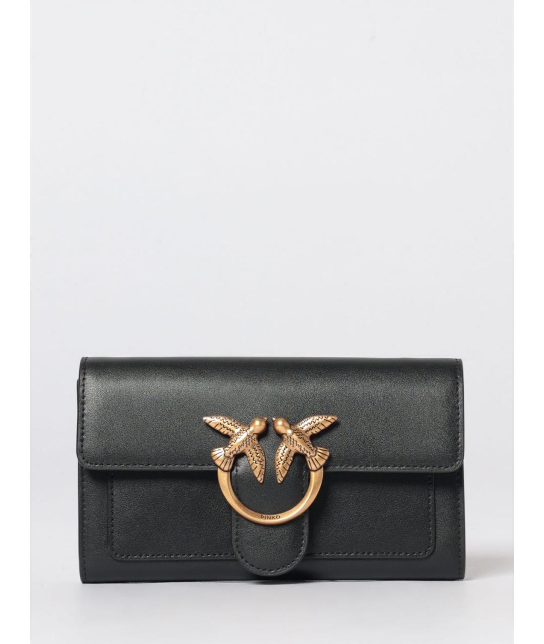 PINKO Черная кожаная сумка через плечо, фото 4