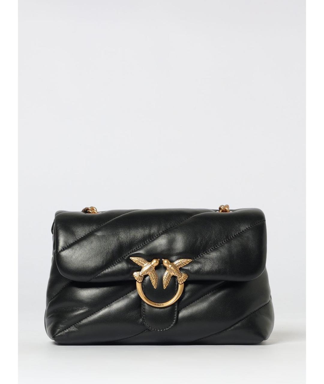 PINKO Черная кожаная сумка через плечо, фото 4