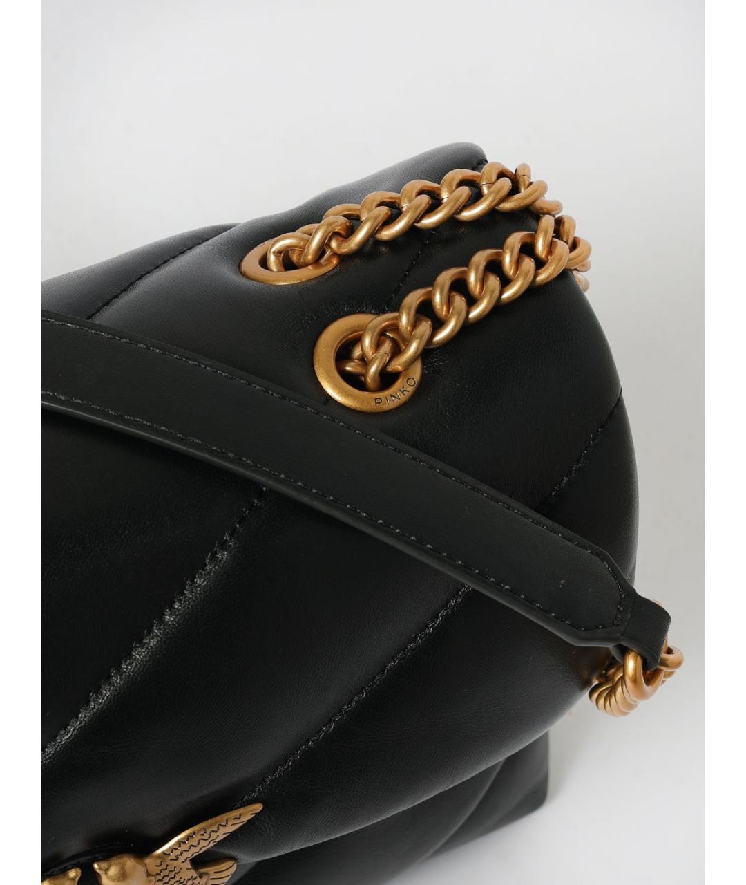 PINKO Черная кожаная сумка через плечо, фото 3