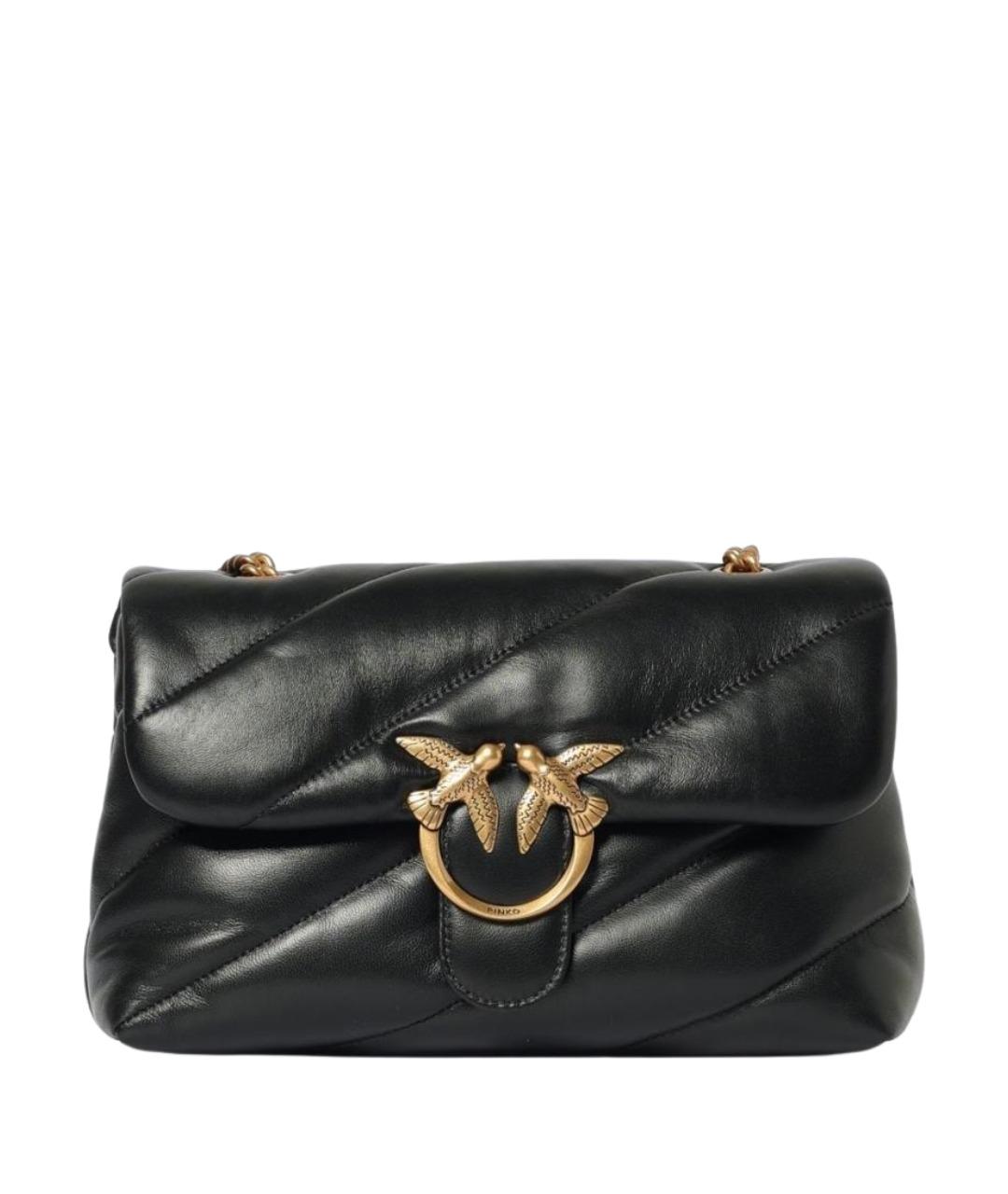 PINKO Черная кожаная сумка через плечо, фото 1
