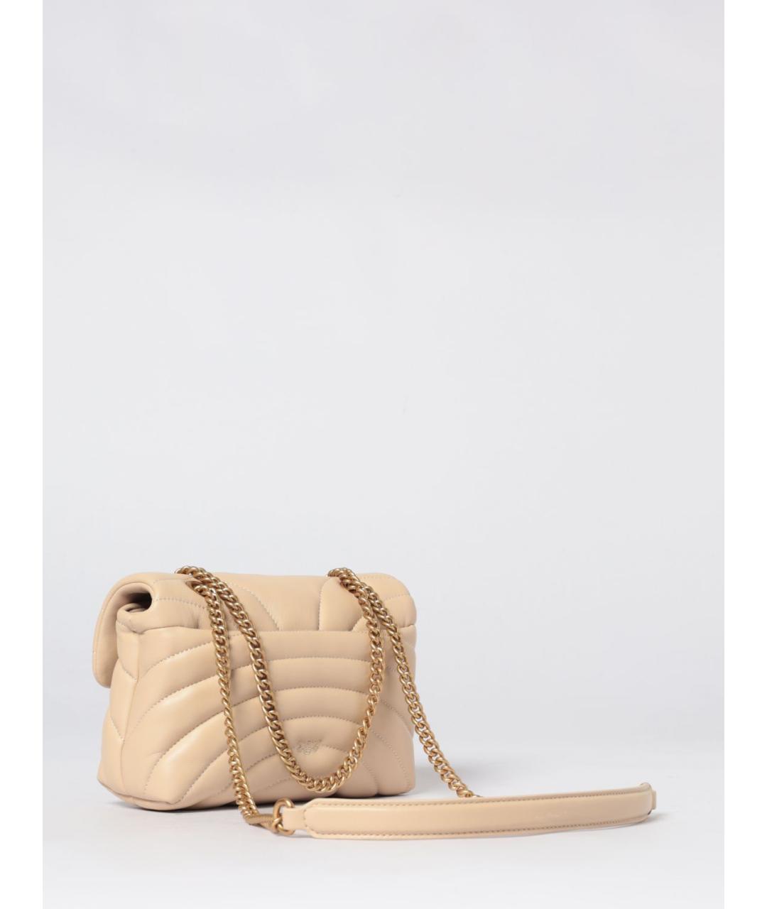 PINKO Бежевая кожаная сумка через плечо, фото 2