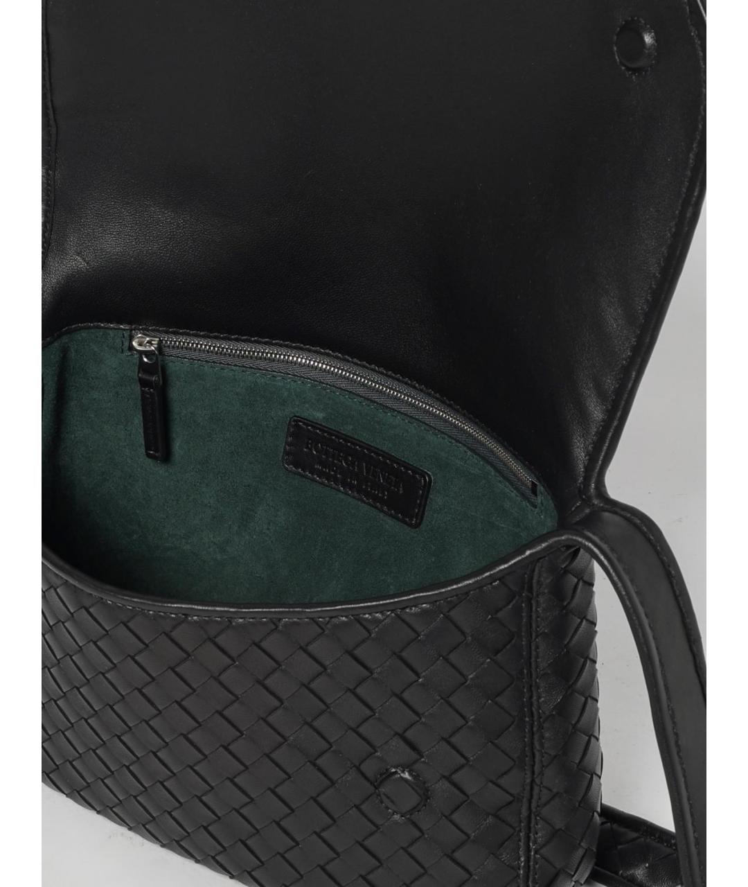 BOTTEGA VENETA Черная кожаная сумка на плечо, фото 5