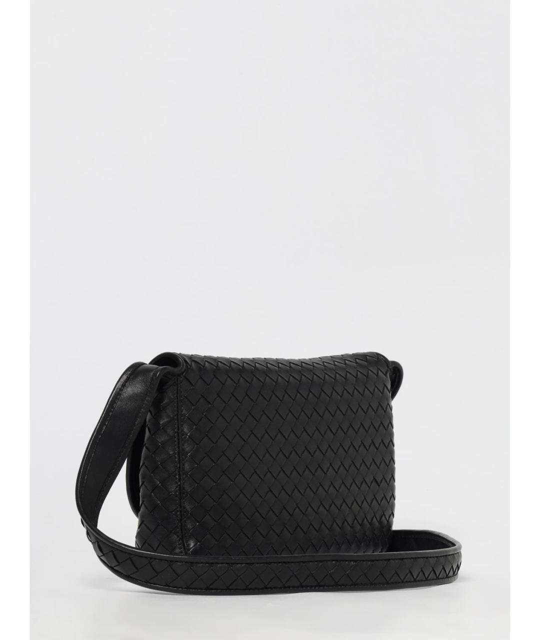 BOTTEGA VENETA Черная кожаная сумка на плечо, фото 3
