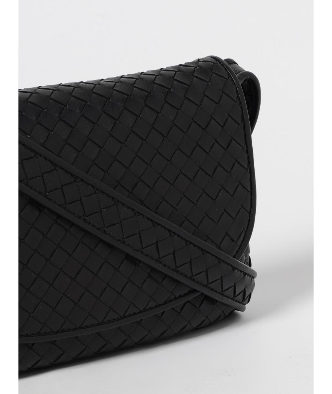 BOTTEGA VENETA Черная кожаная сумка на плечо, фото 4