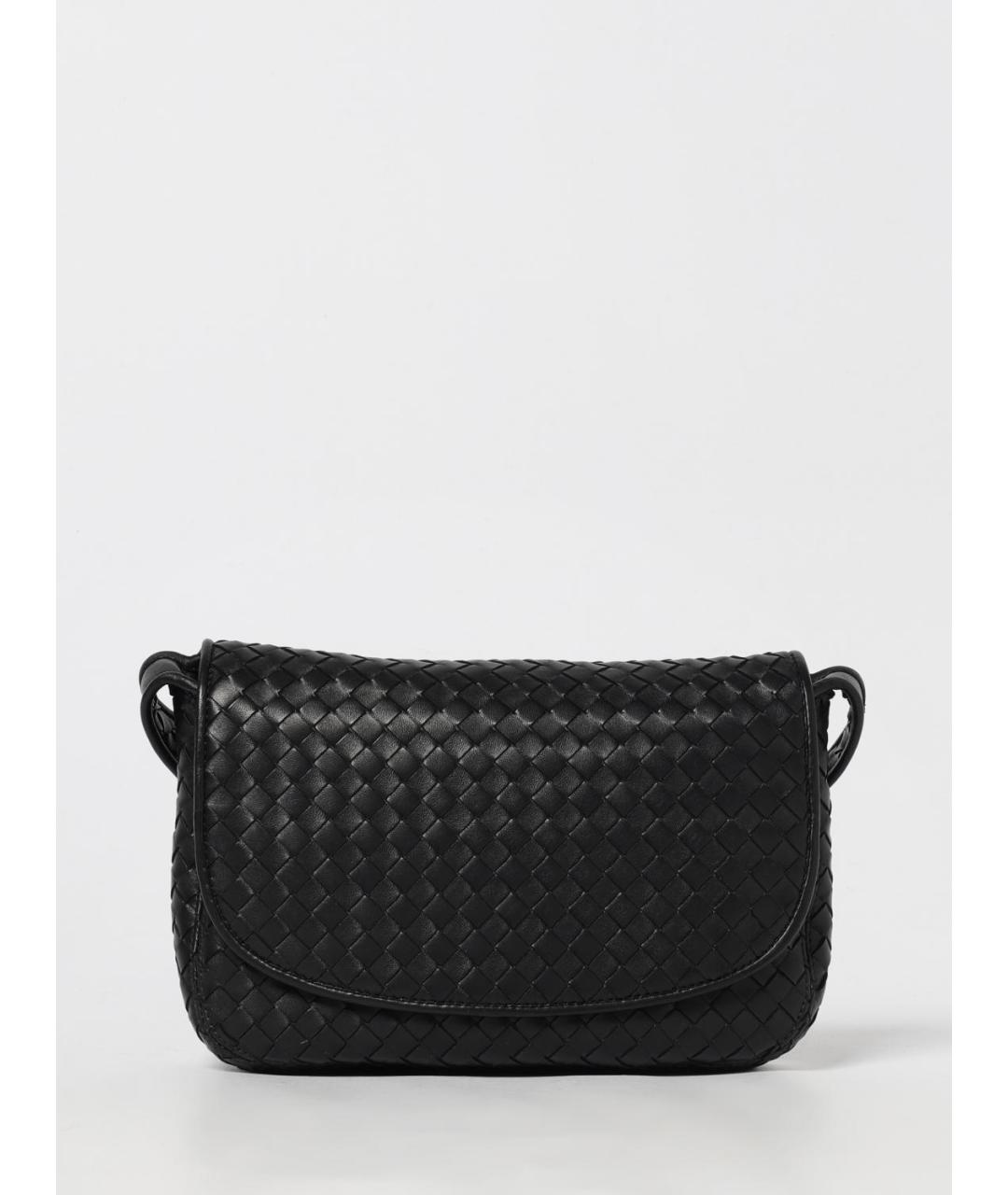 BOTTEGA VENETA Черная кожаная сумка на плечо, фото 6