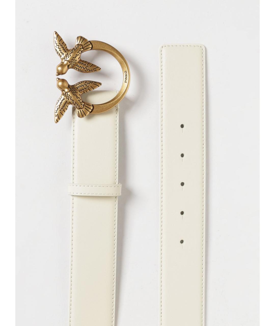 PINKO Белый кожаный ремень, фото 3