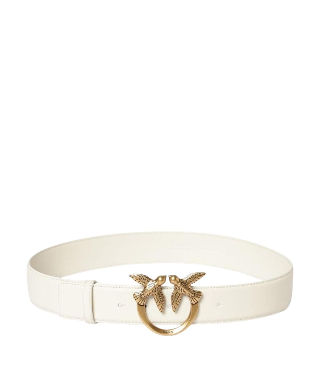 PINKO Белый кожаный ремень, фото 1
