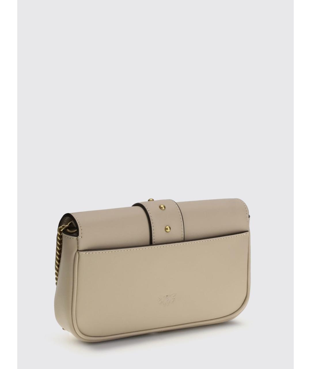 PINKO Бежевая кожаная сумка через плечо, фото 2