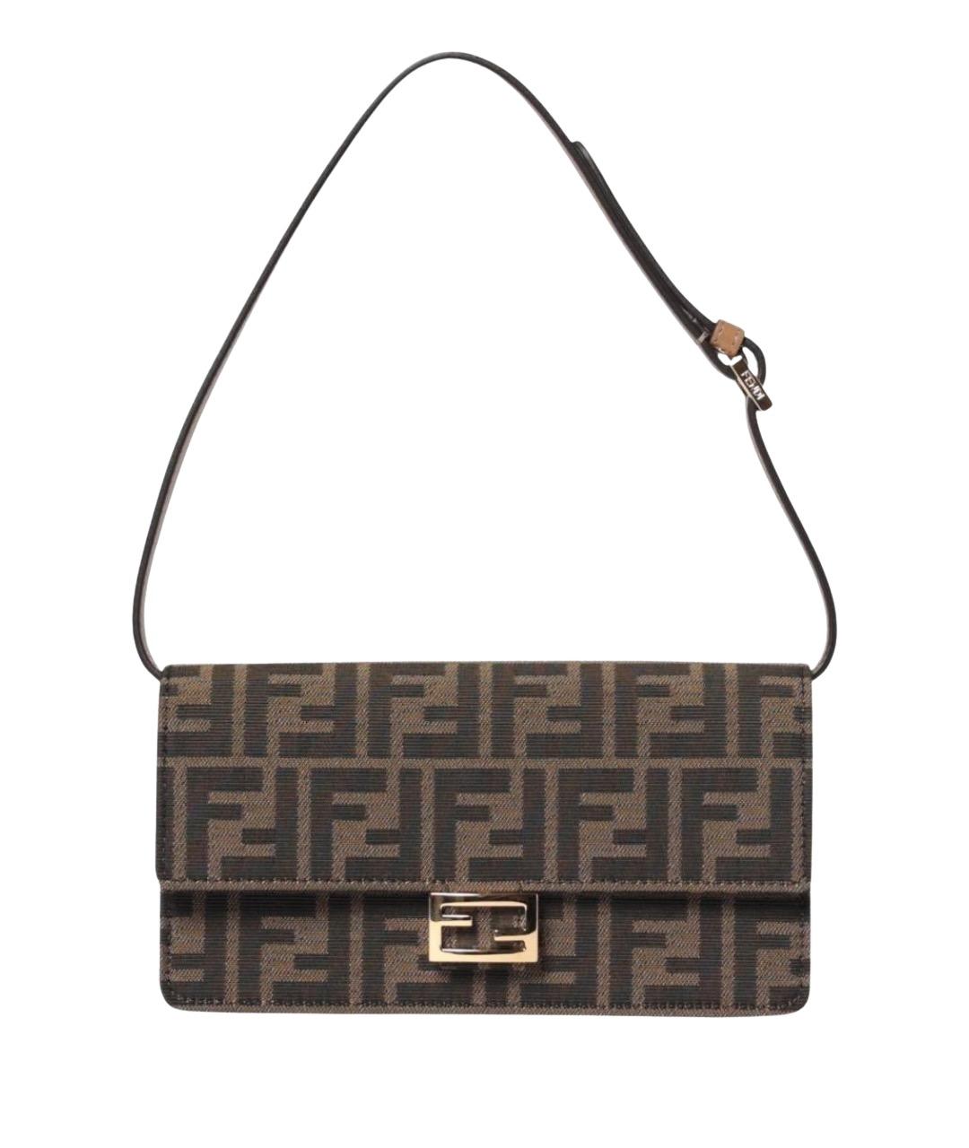 FENDI Коричневая тканевая сумка через плечо, фото 1