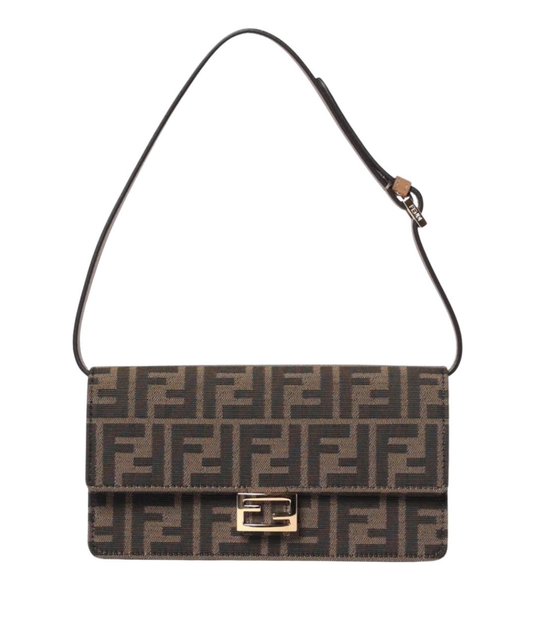 FENDI Коричневая тканевая сумка через плечо, фото 7