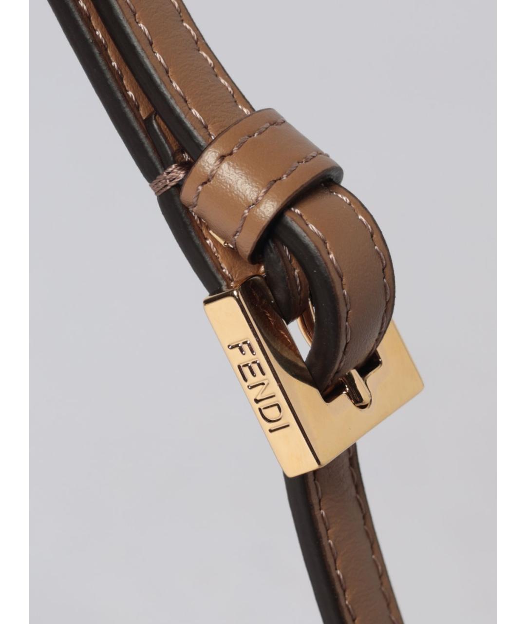 FENDI Коричневая тканевая сумка через плечо, фото 4