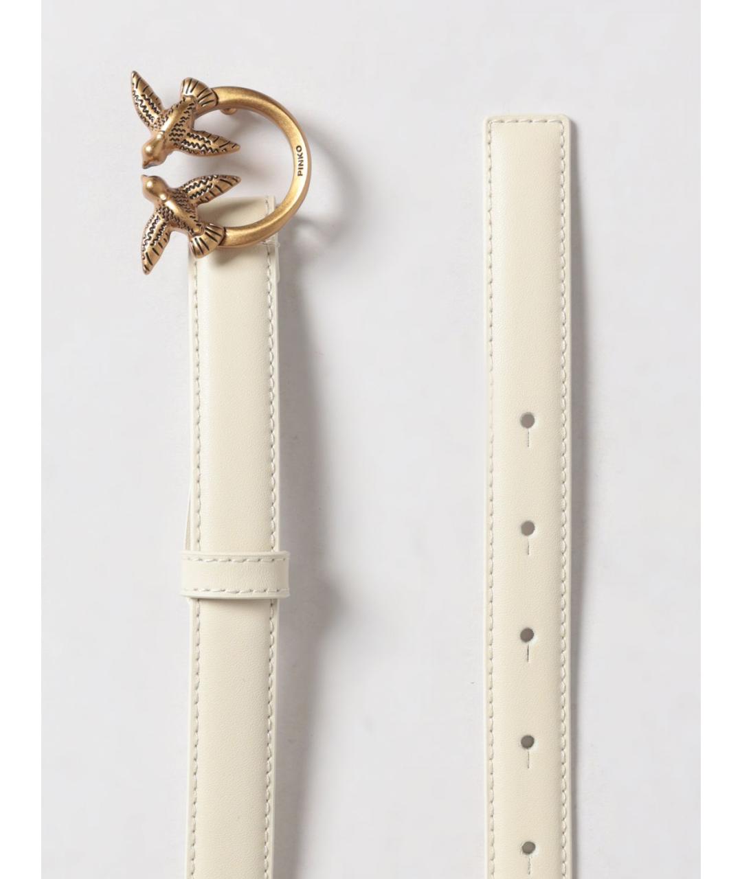 PINKO Белый кожаный ремень, фото 3