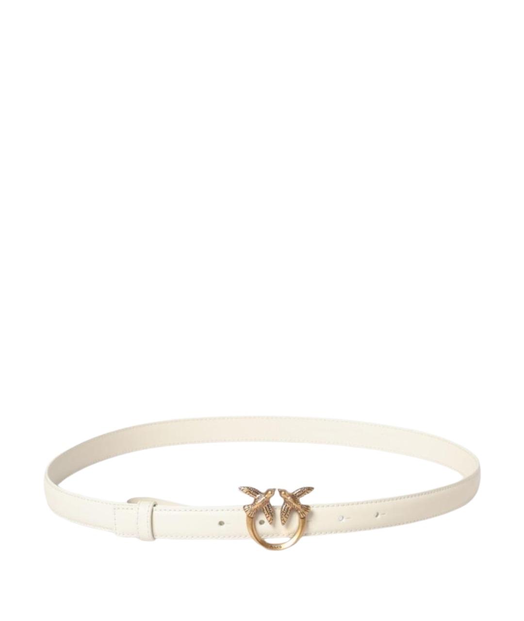 PINKO Белый кожаный ремень, фото 1