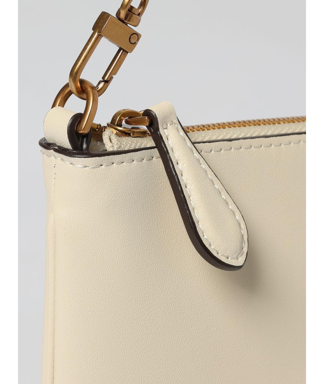 PINKO Бежевая кожаная сумка через плечо, фото 3