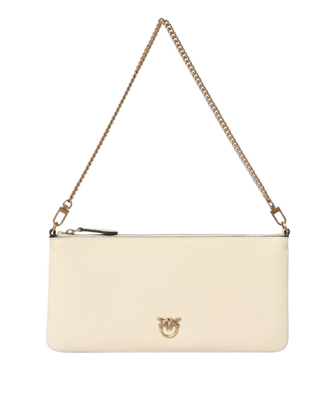 PINKO Бежевая кожаная сумка через плечо, фото 1