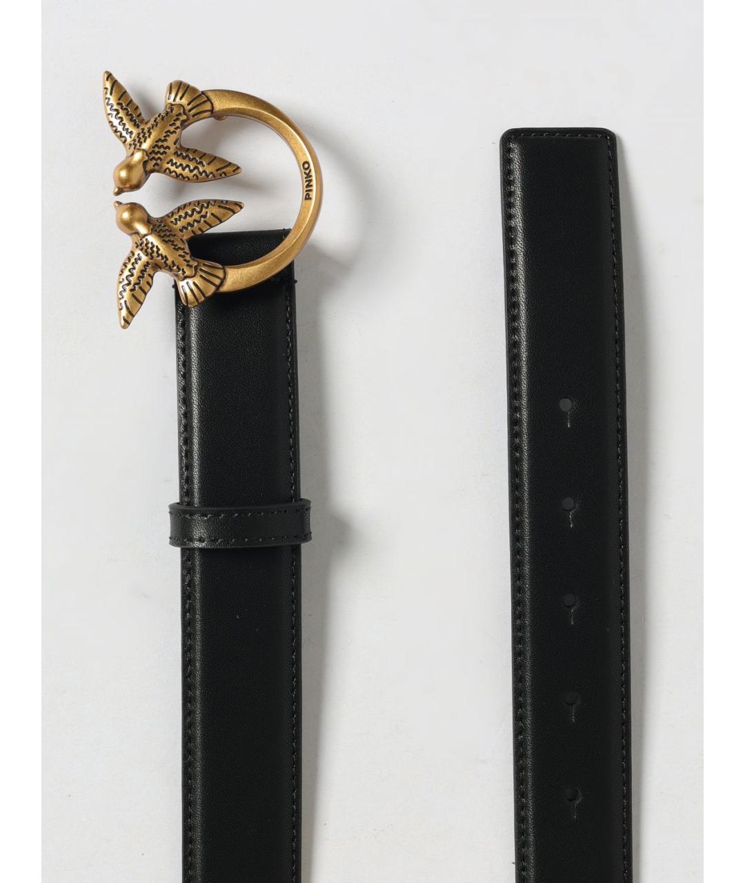 PINKO Черный кожаный ремень, фото 3
