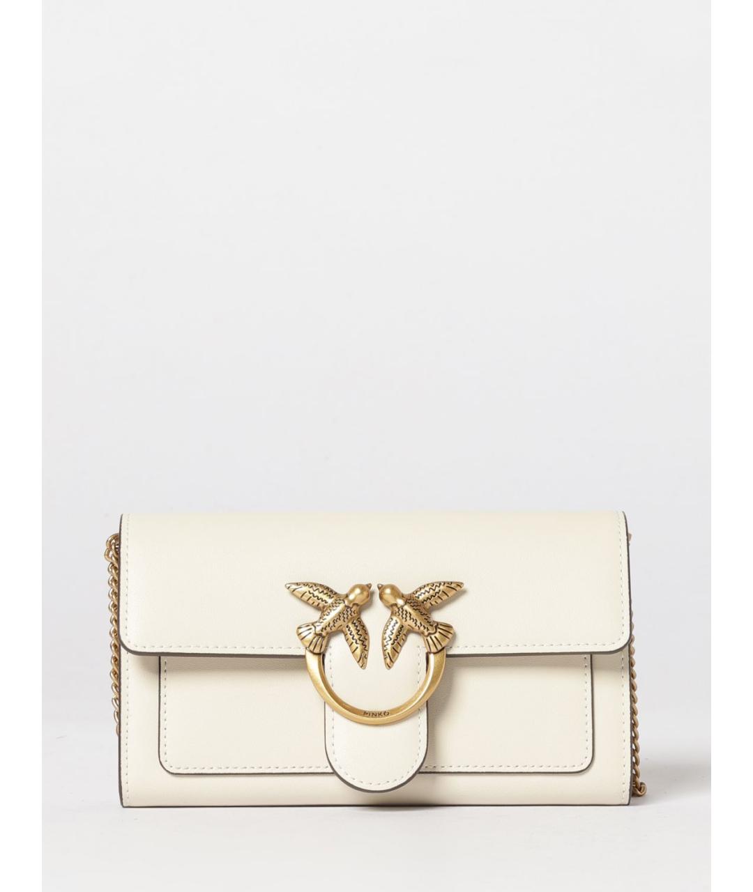 PINKO Белая кожаная сумка через плечо, фото 4