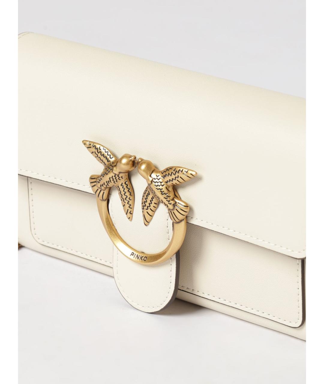 PINKO Белая кожаная сумка через плечо, фото 3