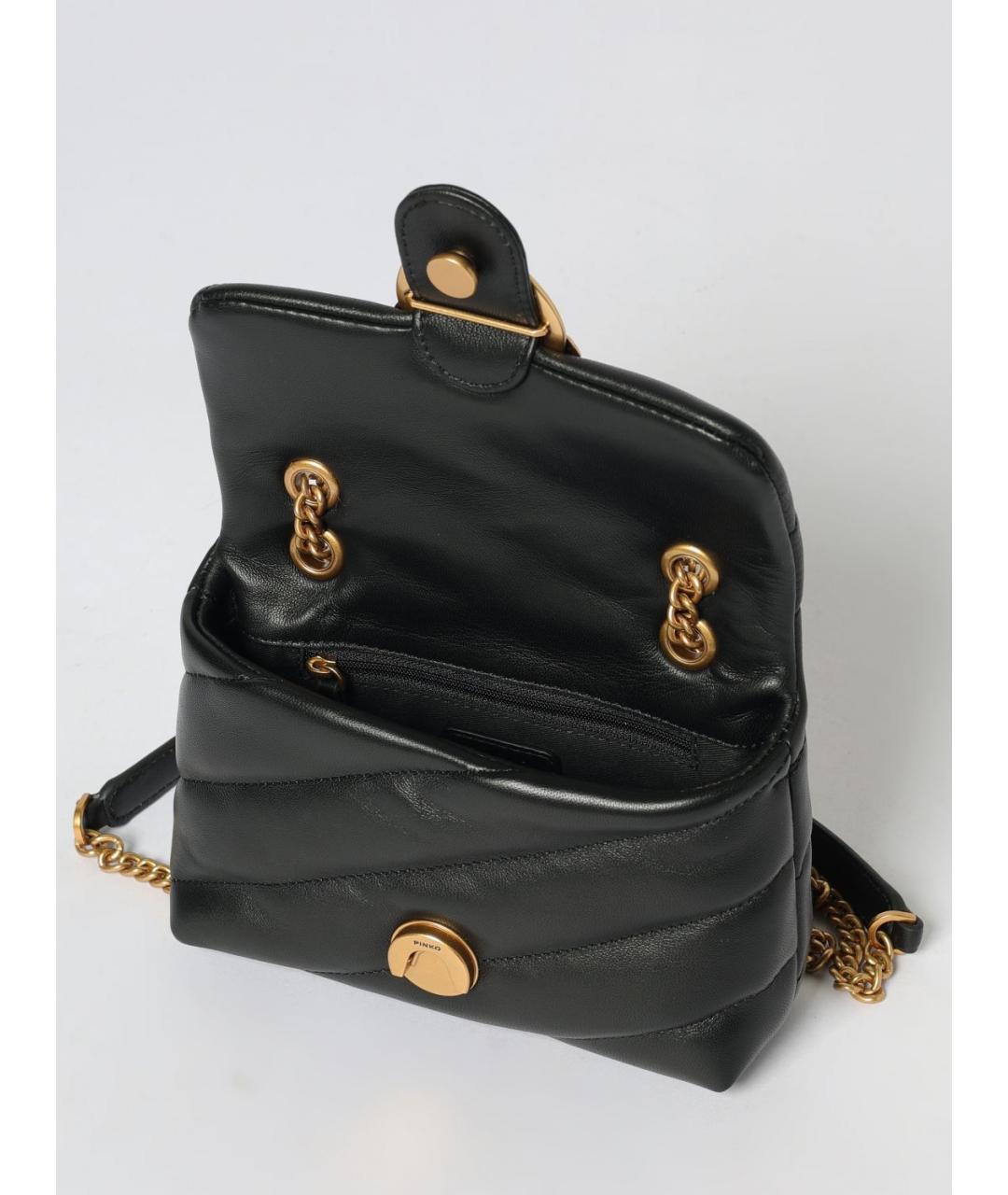 PINKO Черная кожаная сумка через плечо, фото 3