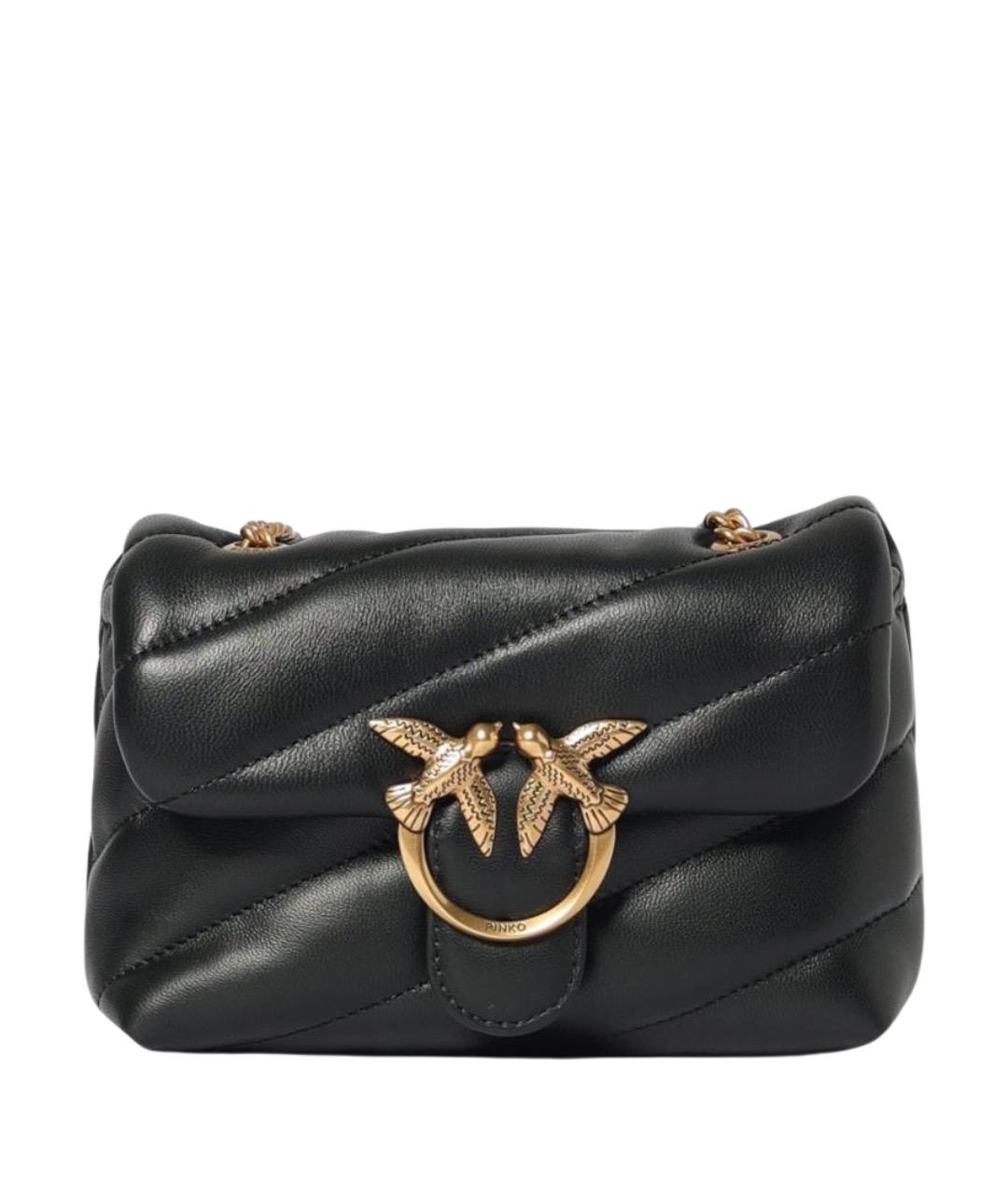 PINKO Черная кожаная сумка через плечо, фото 1