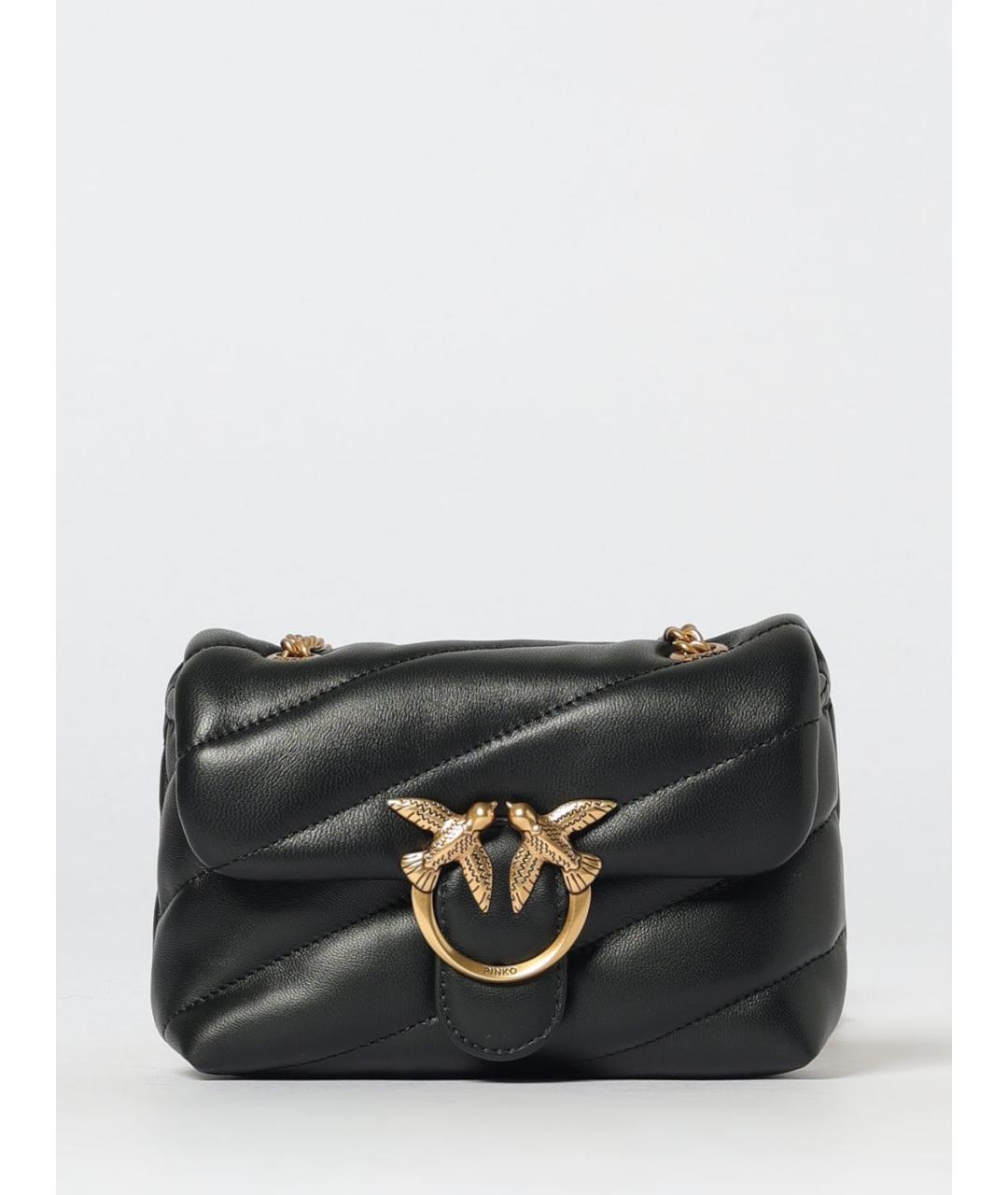 PINKO Черная кожаная сумка через плечо, фото 4
