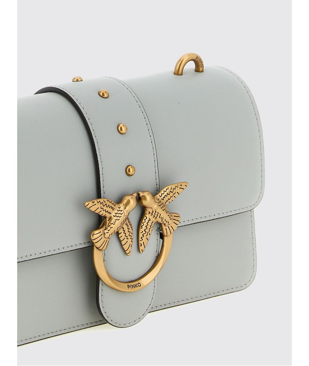 PINKO Серая кожаная сумка через плечо, фото 3