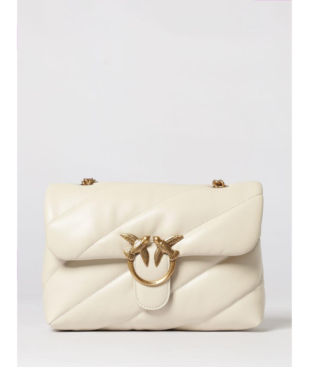 PINKO Белая кожаная сумка через плечо, фото 4