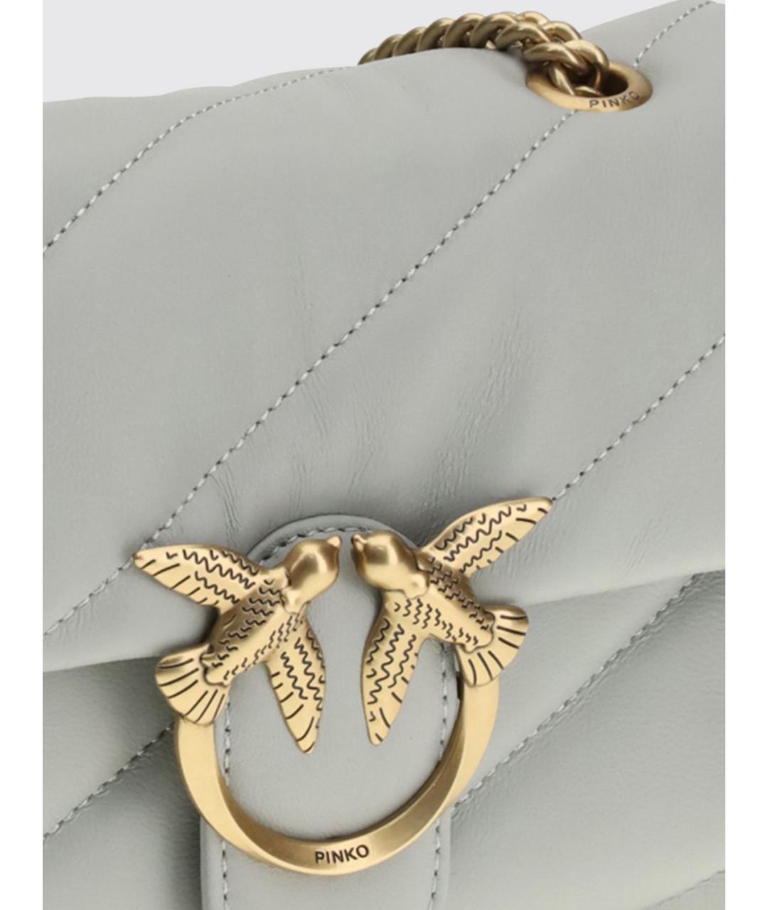 PINKO Серая кожаная сумка через плечо, фото 3