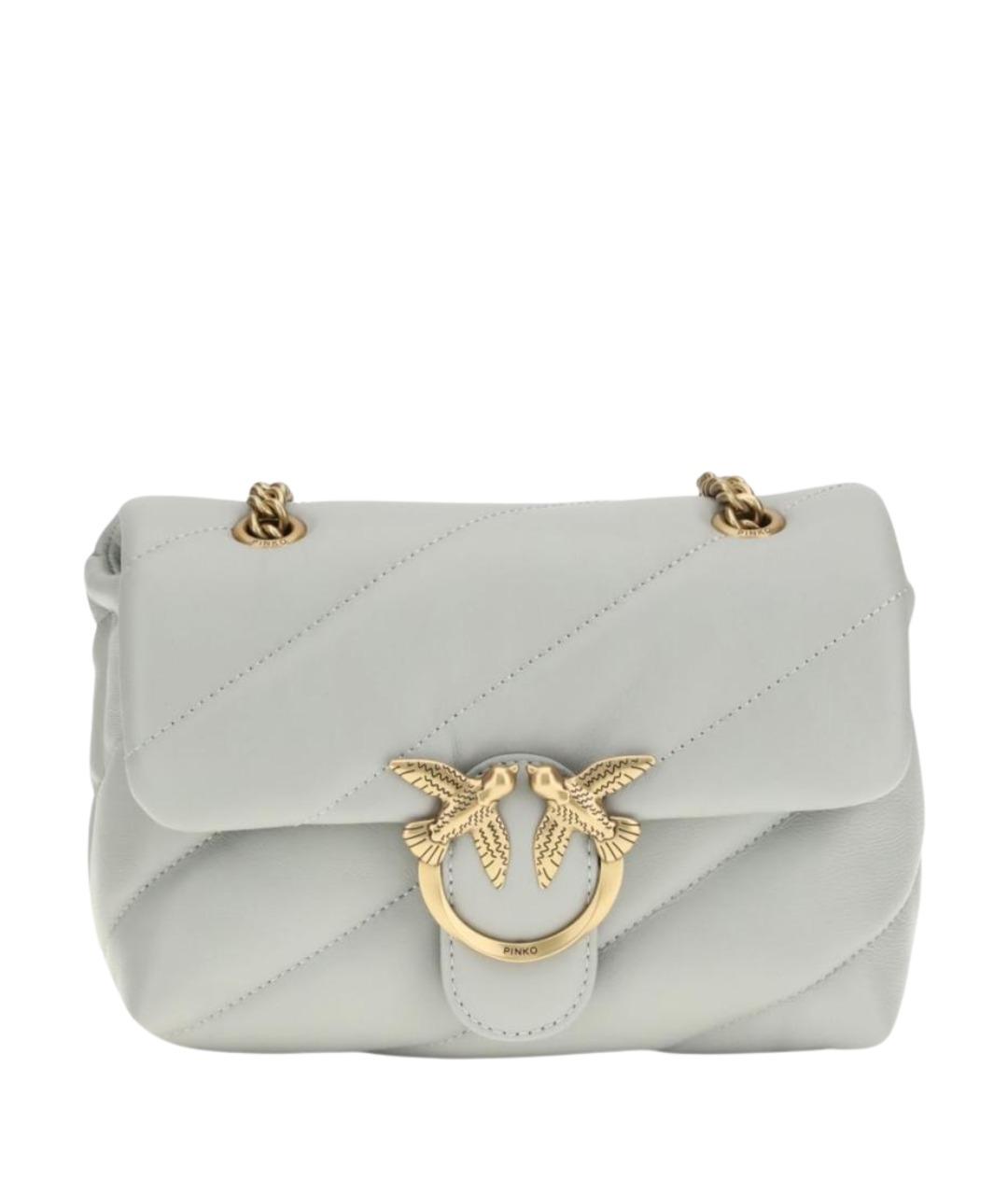 PINKO Серая кожаная сумка через плечо, фото 1