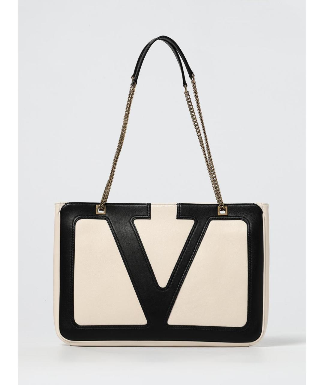 VALENTINO Бежевая кожаная сумка тоут, фото 6